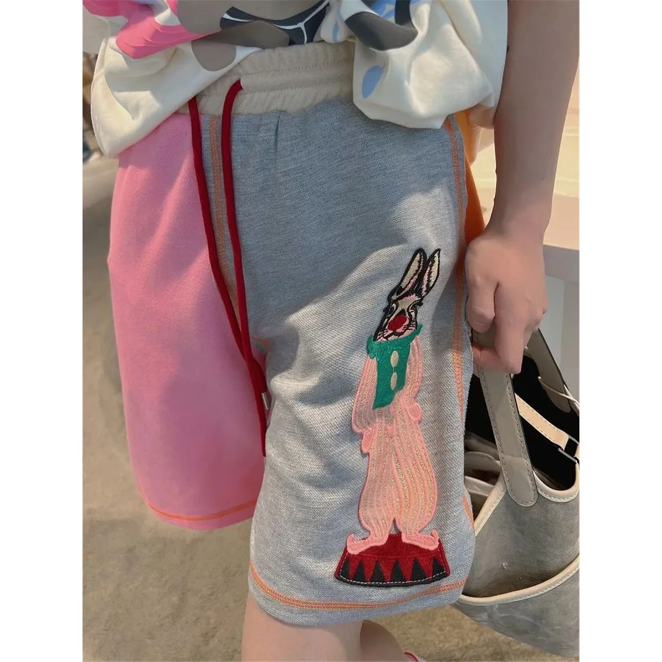 

Kawaii Cute Cartoon Embroider Patchwork Shorts Korean High Waisted Casual Goth Y2k Vintage Loose Shorts Harajuku Fashion Shorts