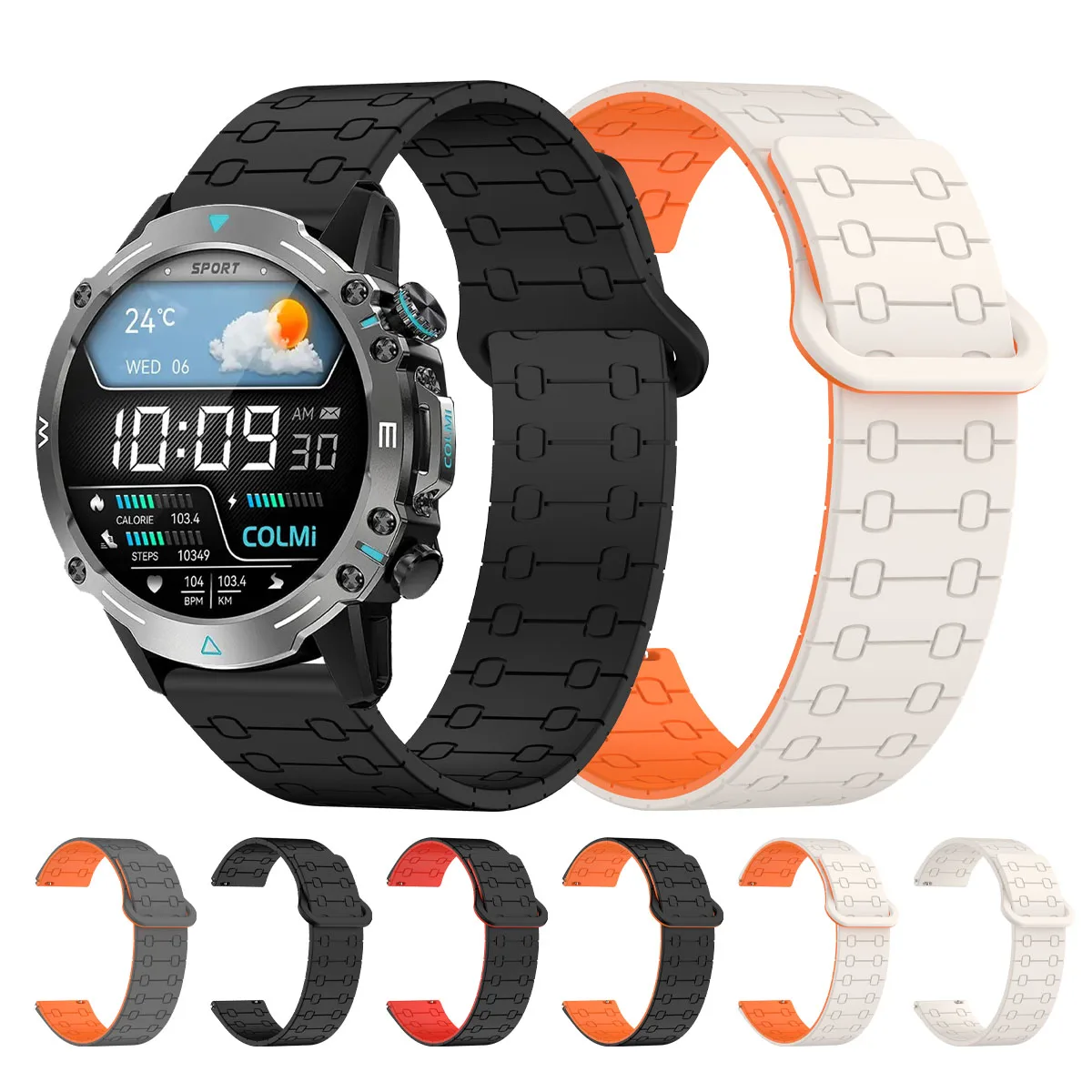Magnetic Loop Watch Band 22mm For COLMI M42 C81 V75 P81 P71 P68 Silicone Strap For POLAR Vantage V3 M3 M2 M Bracelet Wriststraps