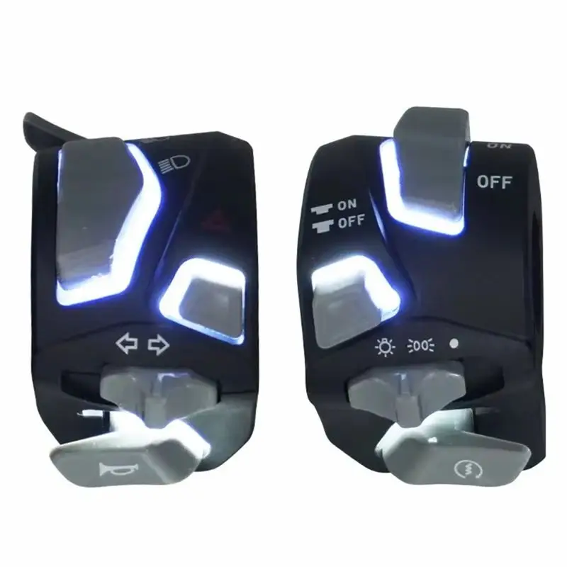Motorcycle Handlebar Switch Switch With Headlight Warning Switch With Turn Flash Light Signal White-A74F