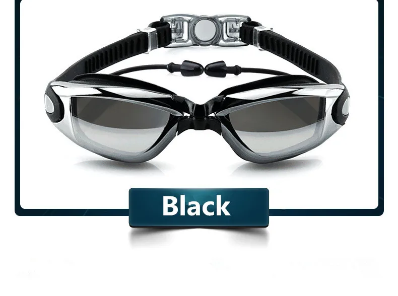 Schwimmbrille für Erwachsene, Poolbrille, Antibeschlag, für Männer und Frauen, UV-Schutz, optische wasserdichte Schwimmbrille mit Ohrstöpseln – Detail 7