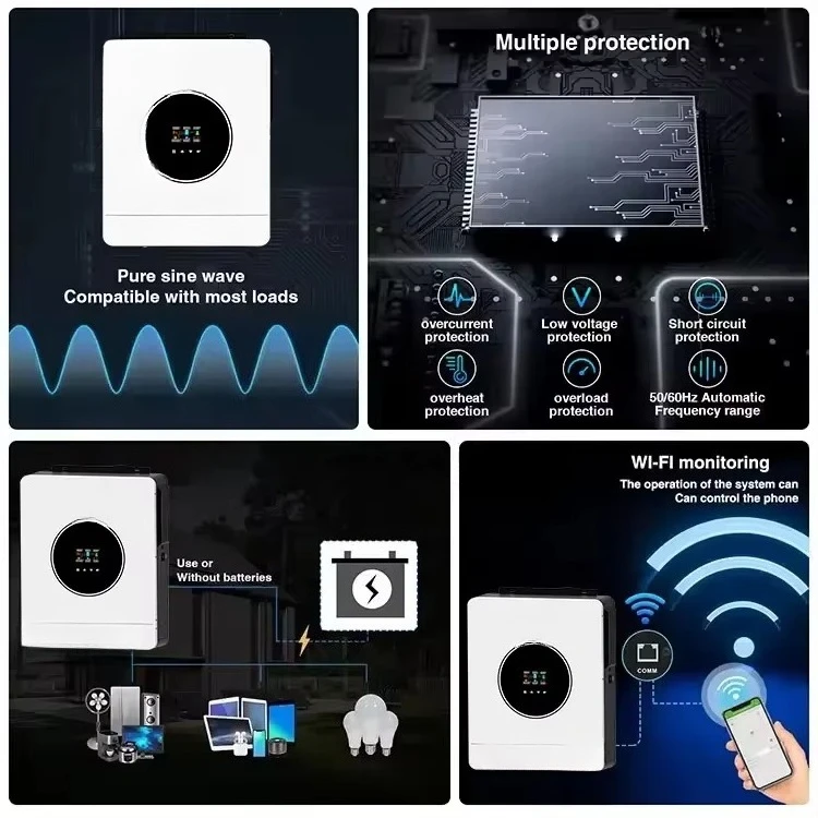 24 فولت 4200 واط أفضل العاكسات الشمسية خارج الشبكة 4.2kw الهجين العاكس للطاقة الشمسية للوحة Solare وحدة تحكم في إمدادات الطاقة المنزل العاكس #3