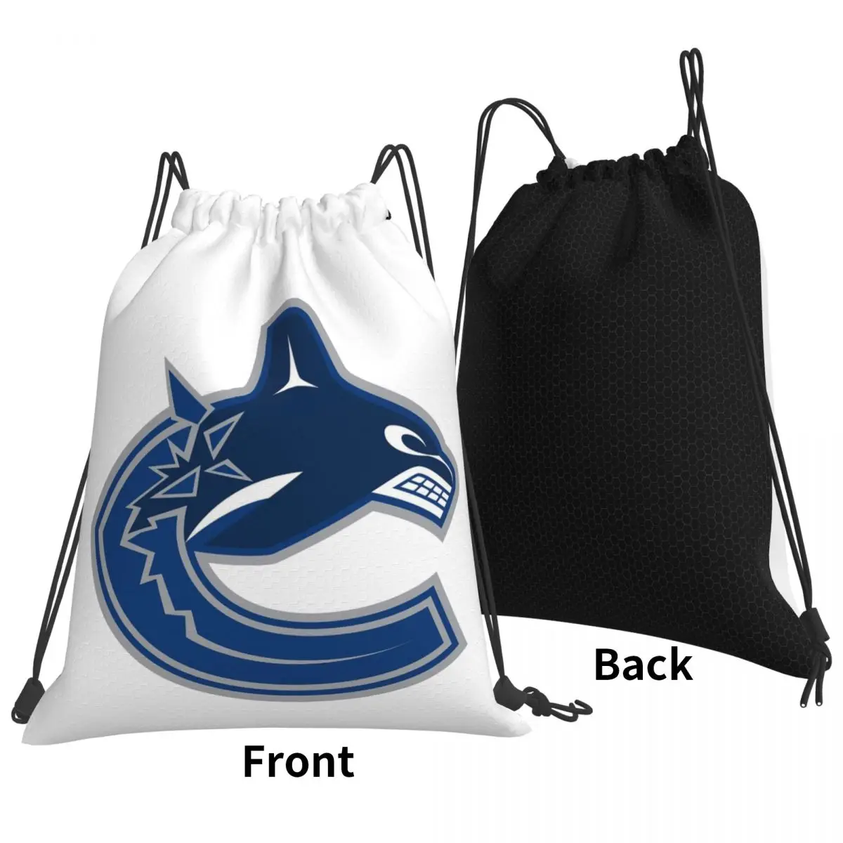 Eel Hockey Vancouver Canucks Merch Backpacks Portable Drawstring Bags Shoes Bag Book Bags for Travel Students