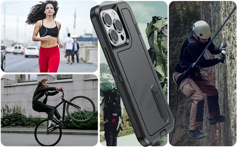 Hülle für iPhone 18 Pro Max 17e 17 Pro Max 16 Pro 15 14, robuste Stoßdämpfung, vollständiger Körperschutz, Silikon-Gummi-Cover – Detail 9