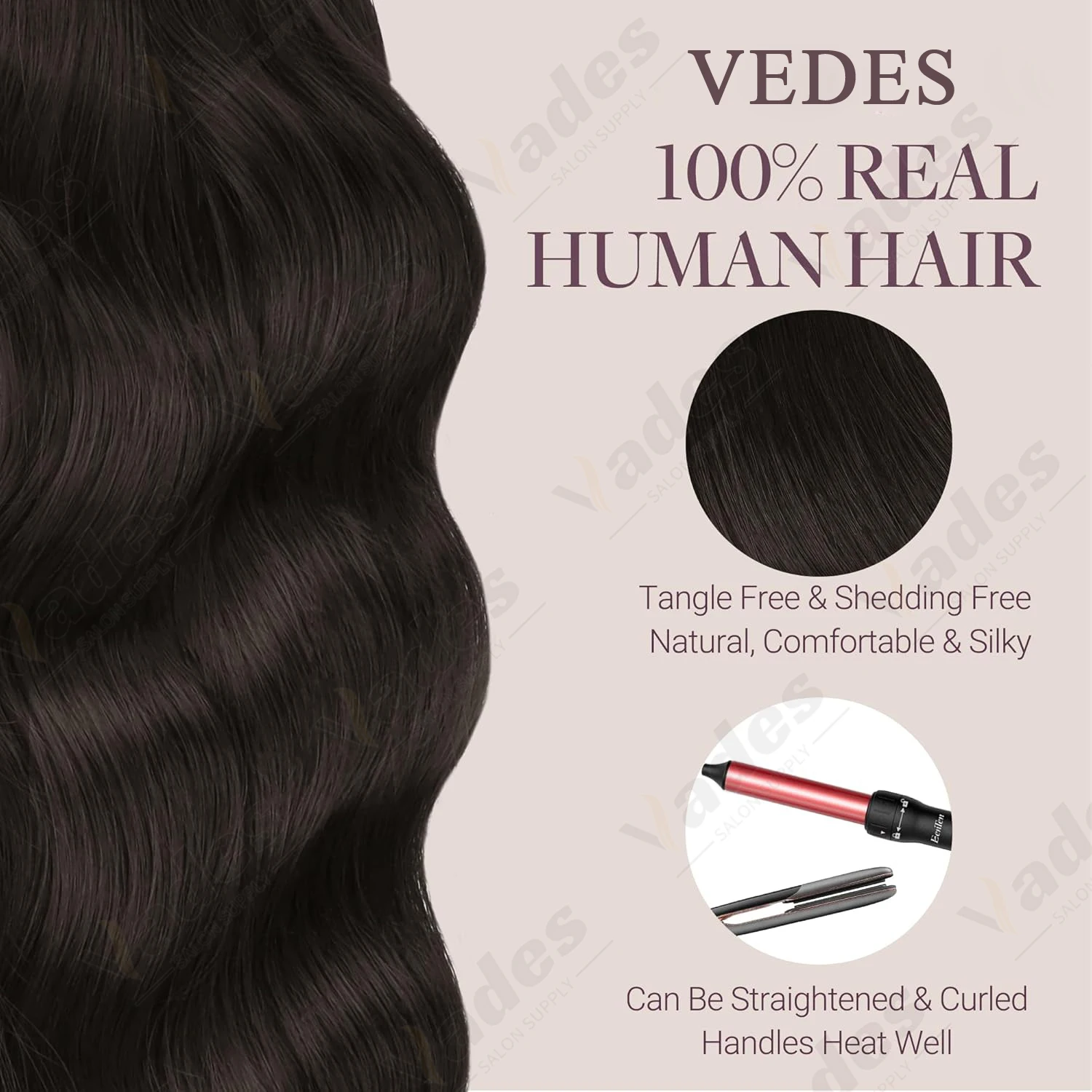 VEDES شريط صغير في وصلات الشعر آلة لحمة جلد الشعر البشري-شريط طبيعي ريمي في ملحقات 10 قطعة للشريط الجانبي على الشعر #4