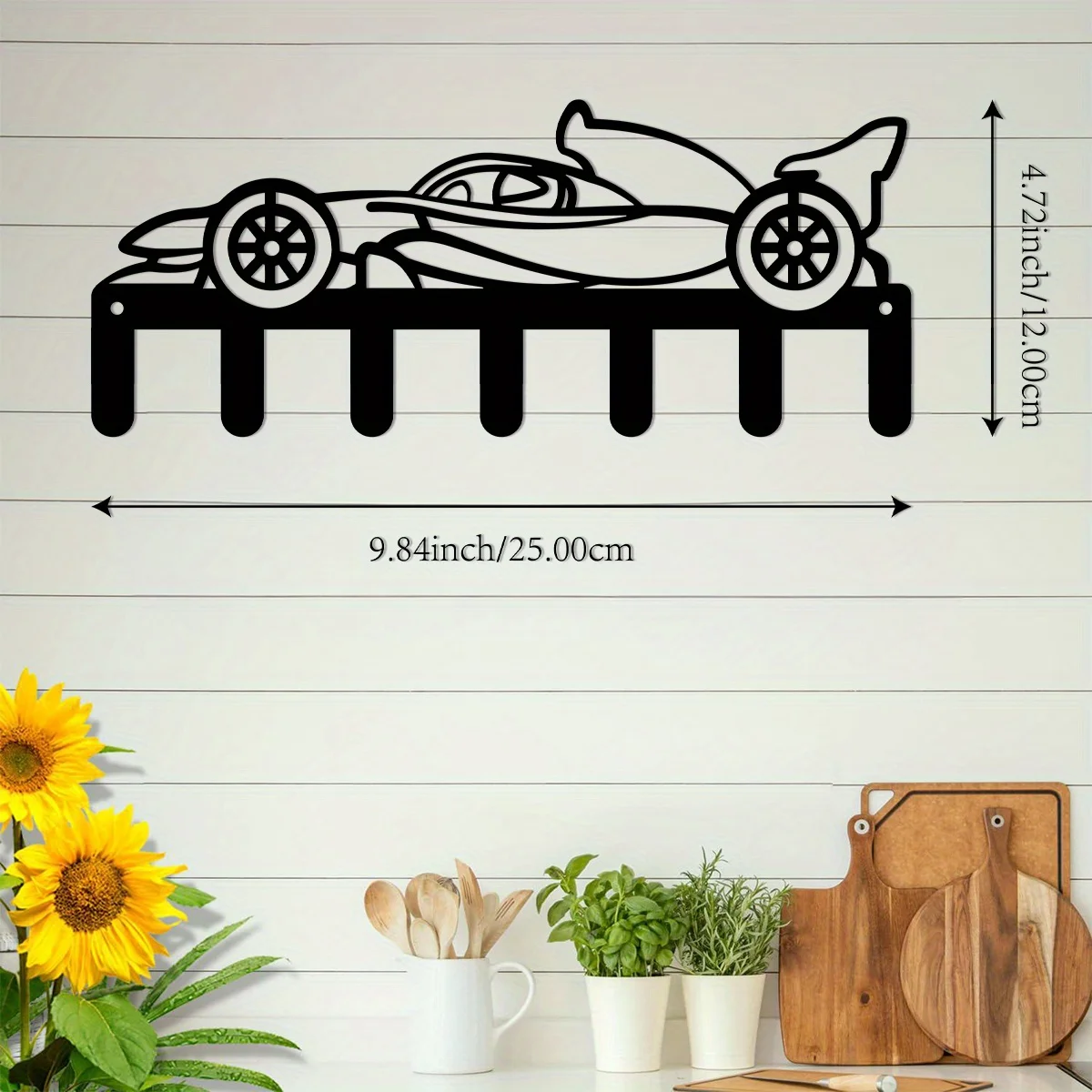 CIFBUY Metal Racing Car Key Holder Wall Art Decorative Hook Rack Entryway Office Kitchen Bathroom Organizer 9.84 Inches