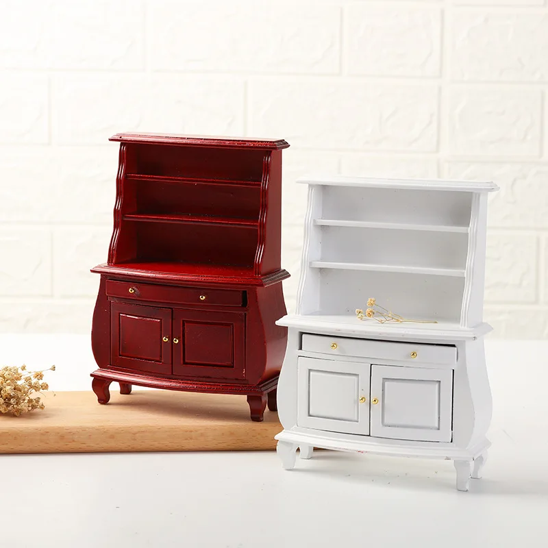 1:12 Dollhouse Miniature Furniture - Kitchen & Living Room Cabinets, Nostalgic Decor for Childhood Memories