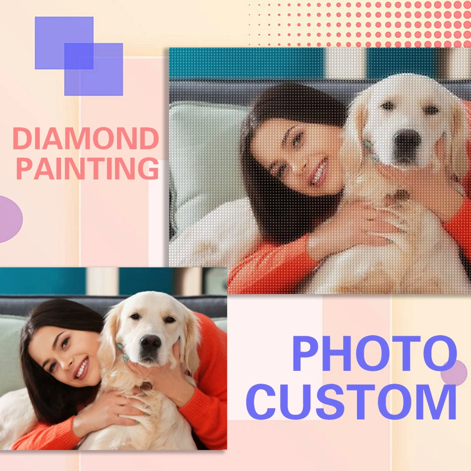 

RUOPOTY Personalized Diamond Custom Painting Handmade Gift Diamond Embroidery Cross Stitch Photo Custom Kit Room Decorations