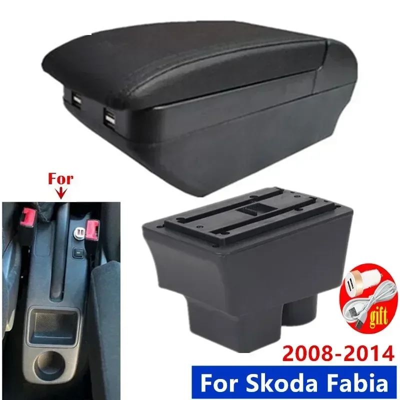

For Skoda FABIA Armrest box For Skoda Fabia 2 2008-2014 Car Armrest box Storage Box Interior Dedicated Retrofit Car Accessories