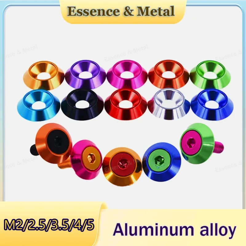 20/40PCS Aluminum Countersunk Head Umbrella Gasket M2M2.5M3.5M4M5 Countersunk Head Screw Gasket Suitable for Remote Control Cars