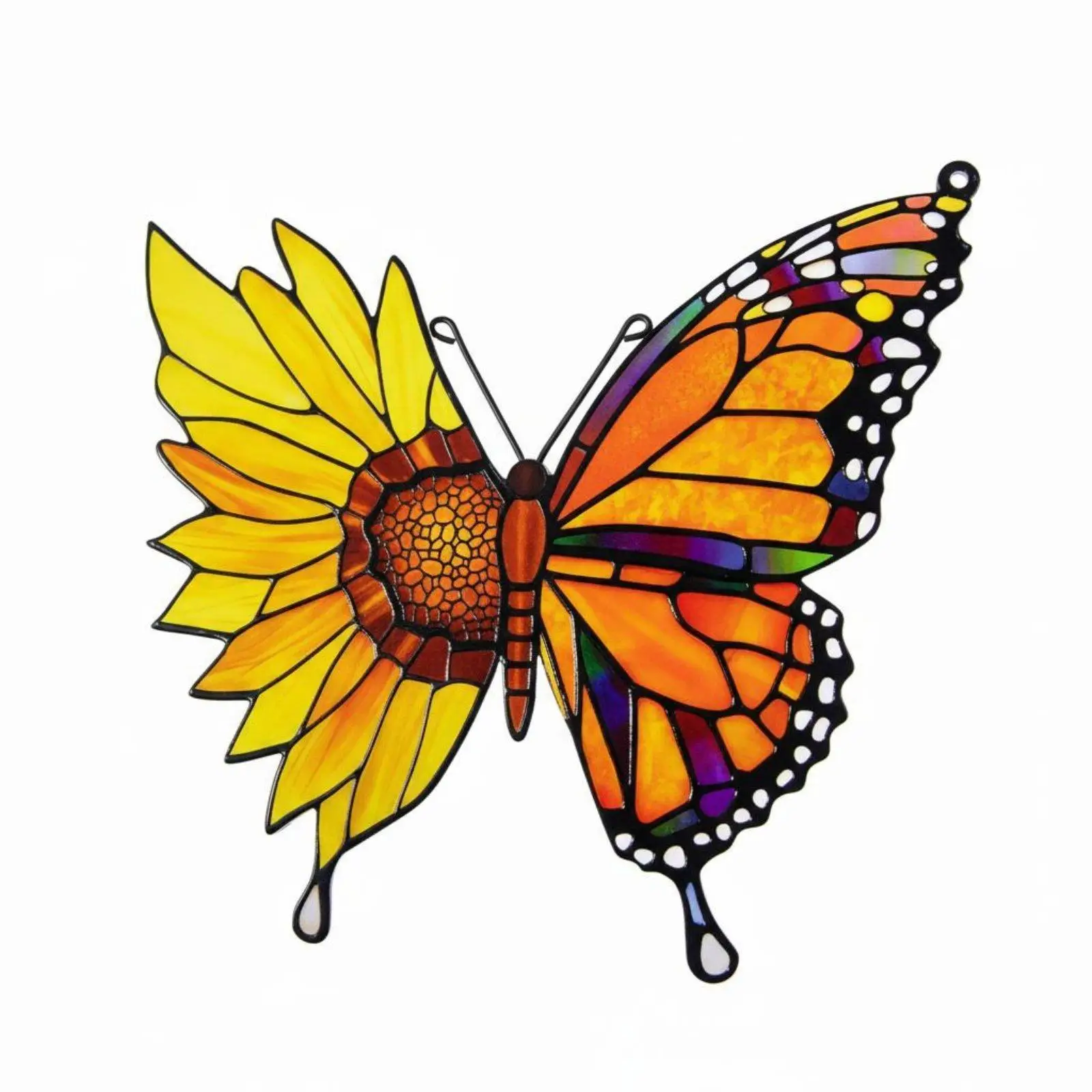 Hanging Suncatcher Acrylic Butterfly Moon Moth Sun Reflector Window Decoration for Patio Garden Wall Sunlight Area