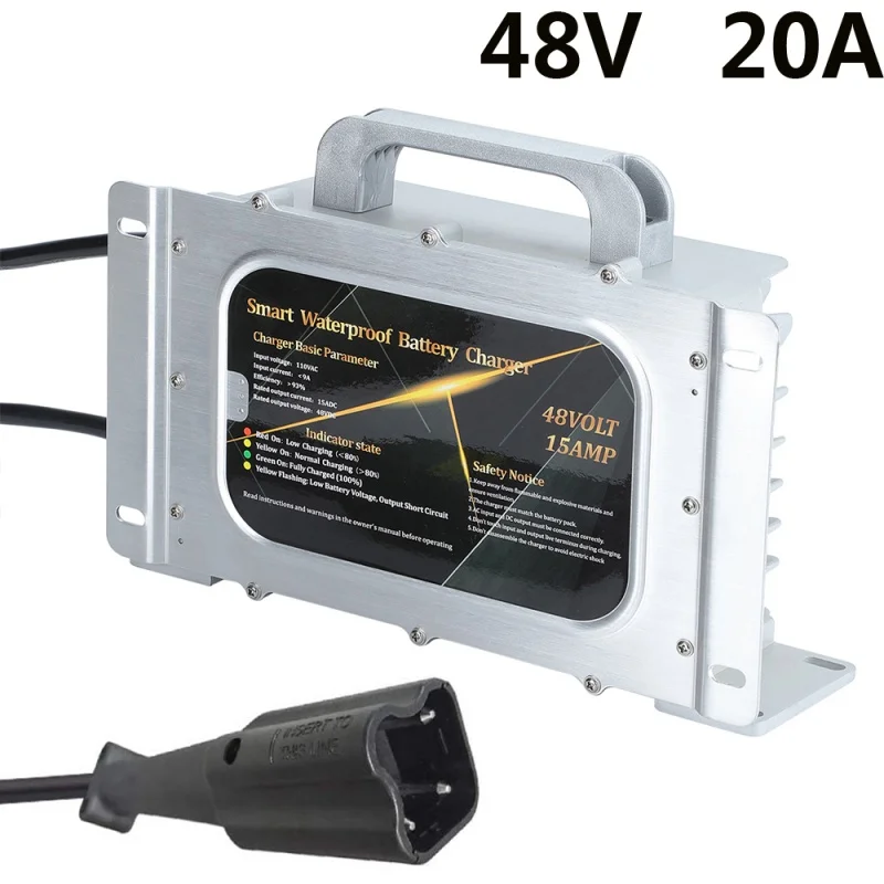 

48V 20A Golf Cart Battery Charger Replacement for 48 Volt 20 Amp Yamaha G29 Drive & Drive 2 G29/Drive 2007-Up Waterproof IP68