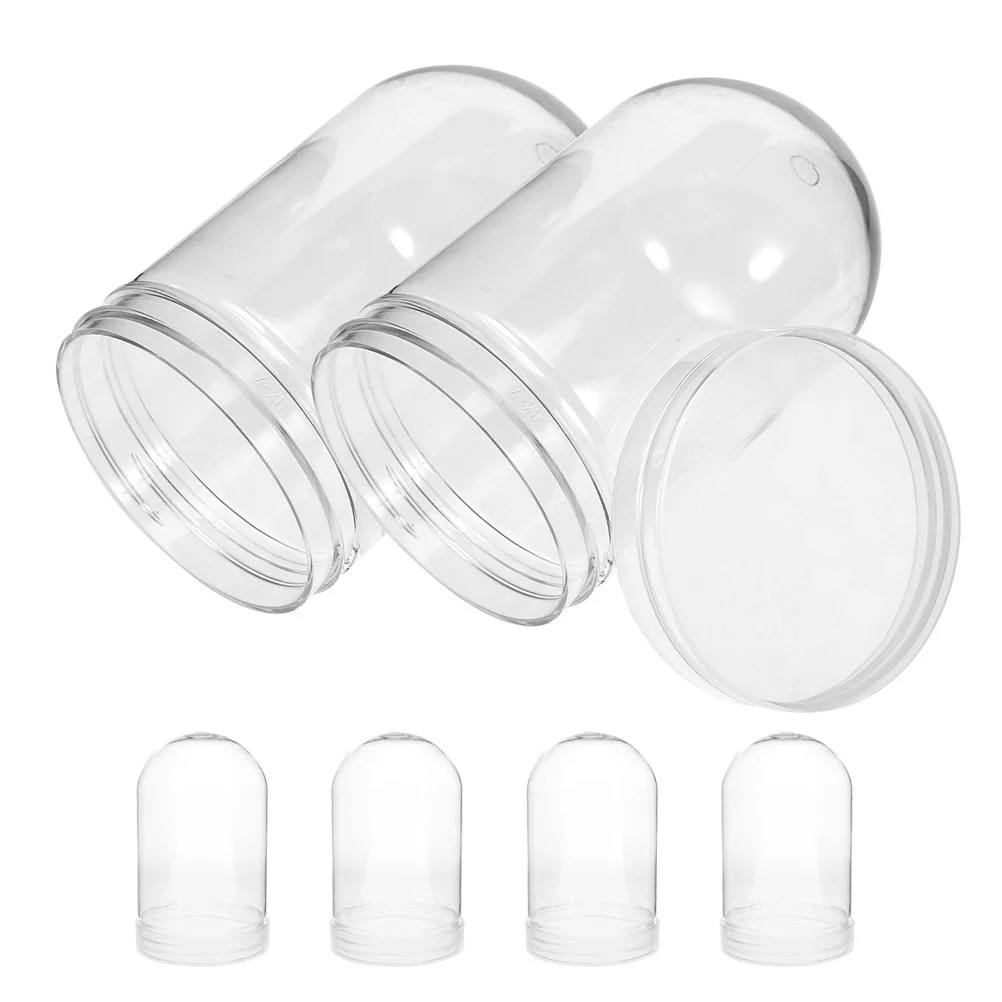 

6pcs Plastic Snow Diy Kit Clear Empty Globe With Screw-Off Cap Christmas Crafts Holiday Party Decor Festive Atmosphere Present