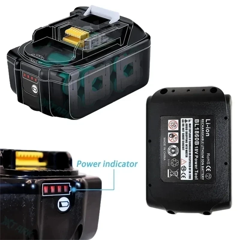 The 6.0Ah BL1860 that replaces Makita 18V lithium ion battery is compatible with Makita 18V BL1850 1840 1830 cordless power tool