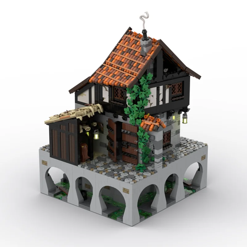 Nuovo prodotto squisito modello di blocchi MOC, tecnologia del castello antico del porto, set di assemblaggio fai-da-te regalo giocattolo modulare per bambini