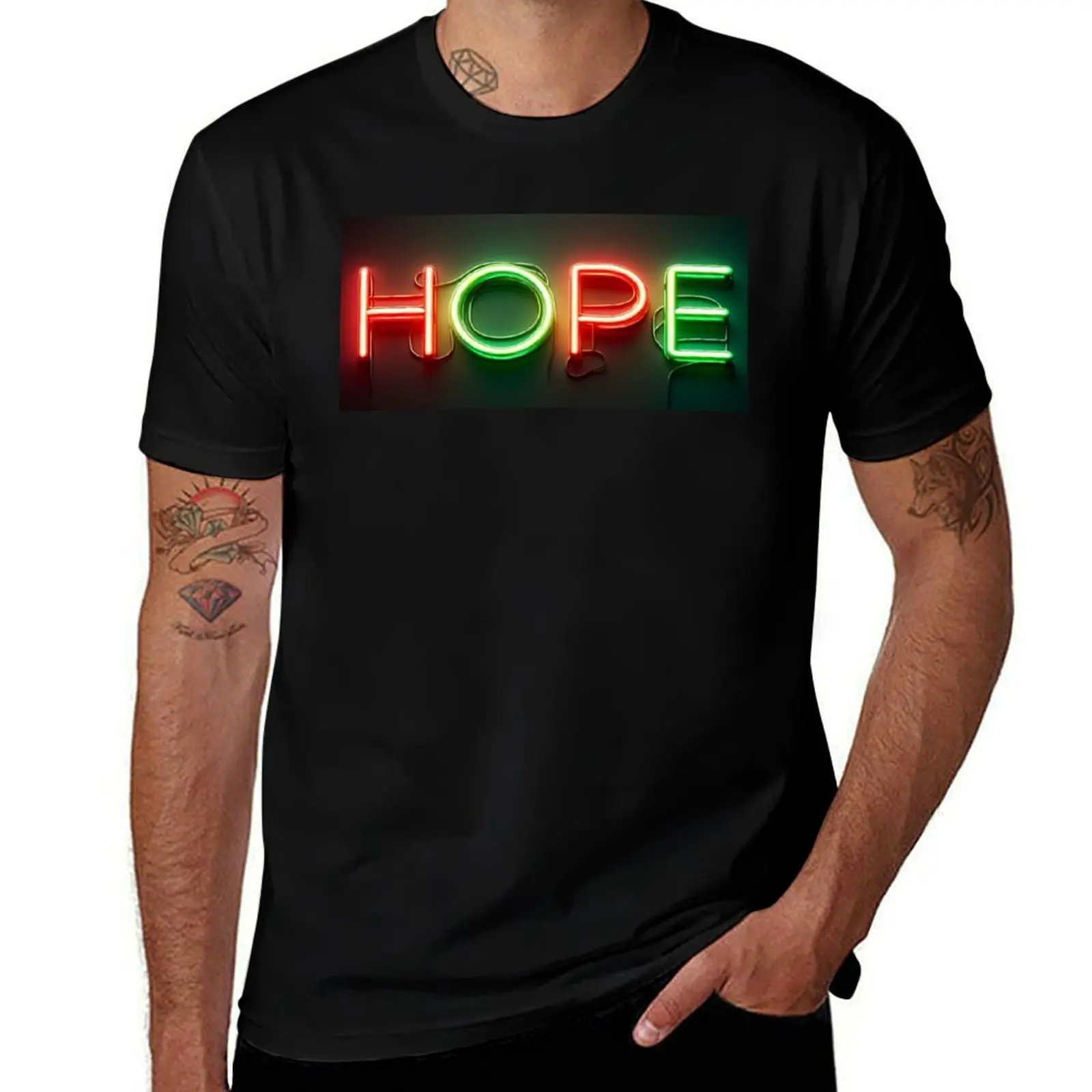 Hope sparks resilience neon line T-Shirt Ultra Soft Breathable Tee Top T-Shirt