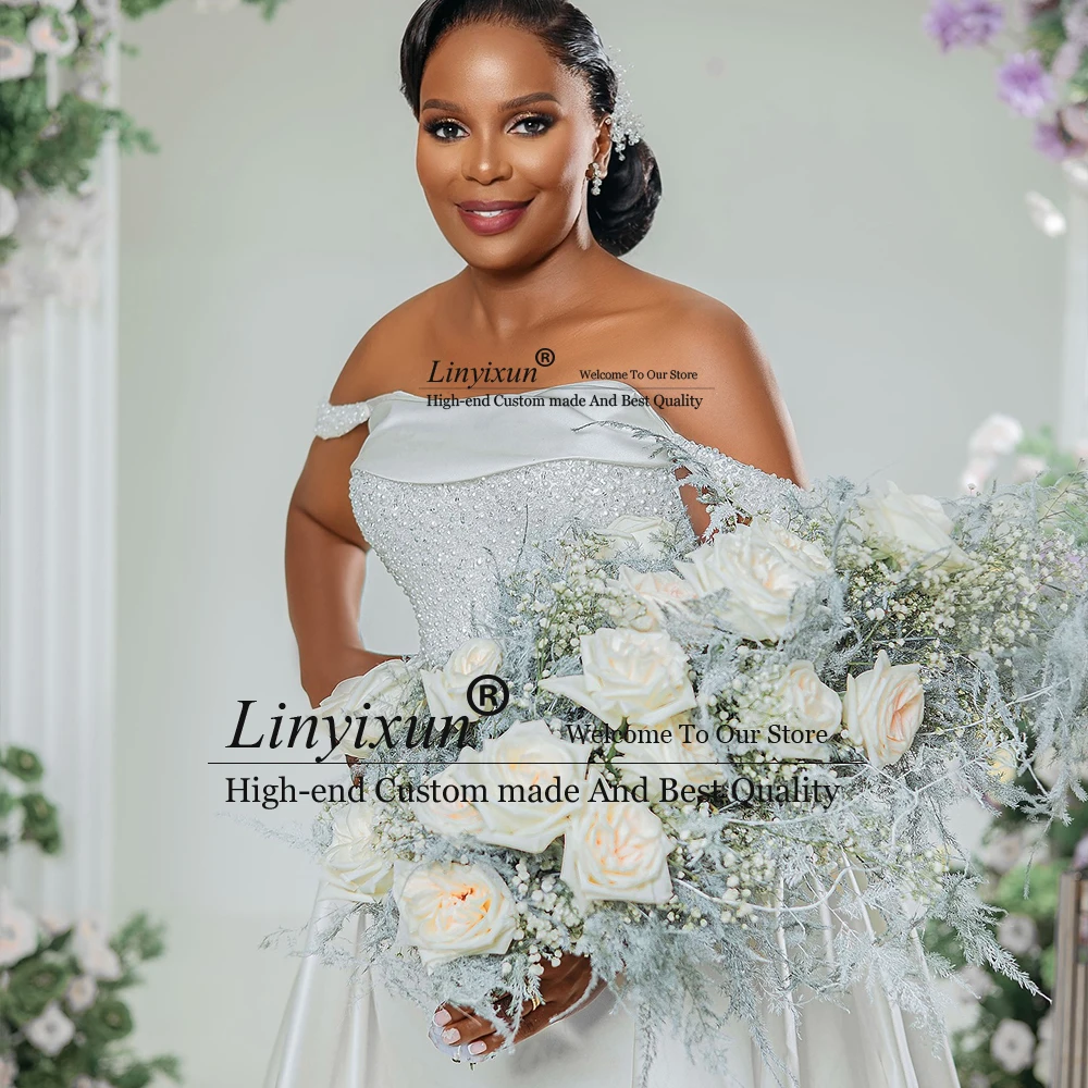 فساتين زفاف كريستال أنيقة 2025 قبالة الكتف انفصال قطار حورية البحر زي العرائس مخصص vestido de novia gotico #4