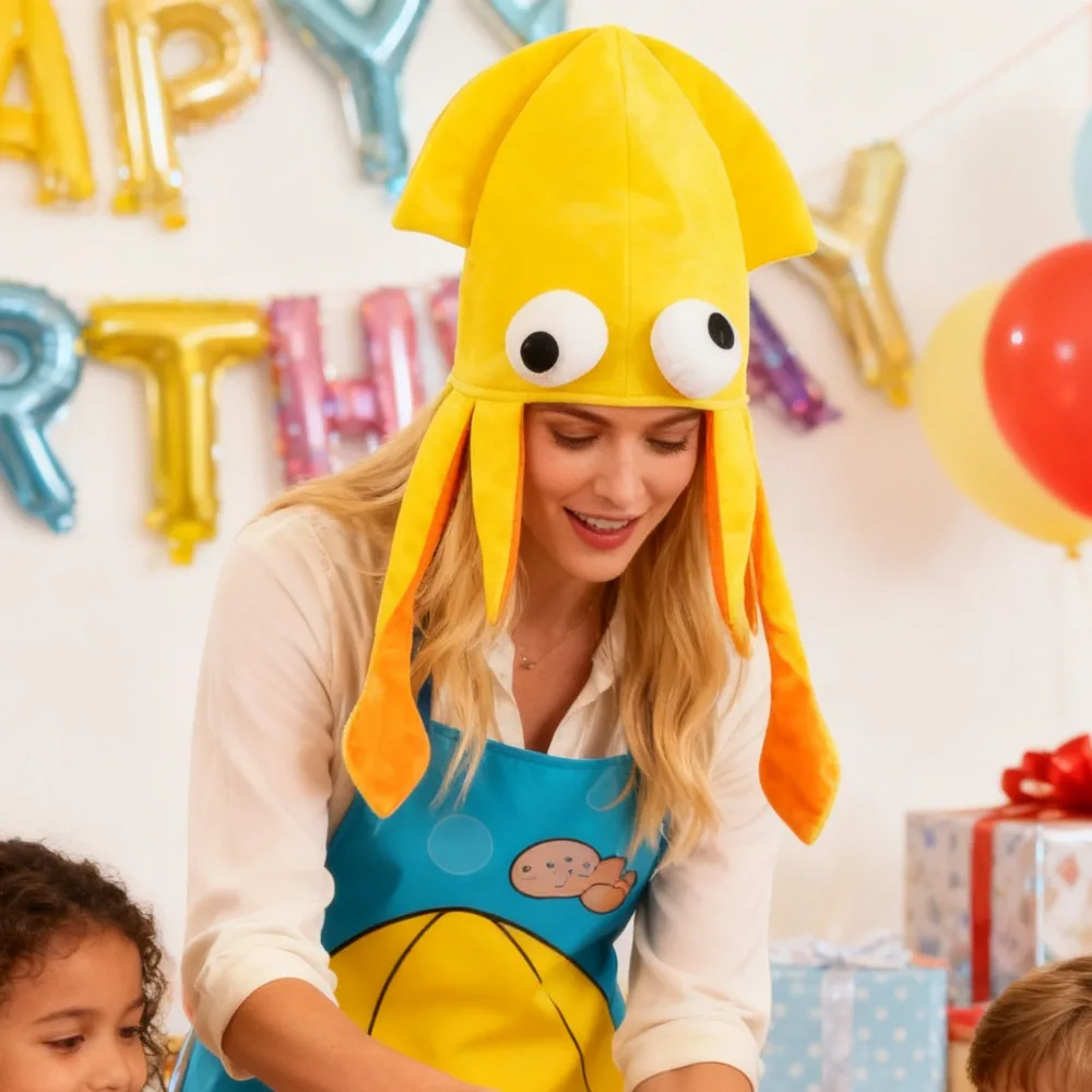 

Cute Plush Octopus Hat - Unisex Festival Party Prop Adult Costume Accessory