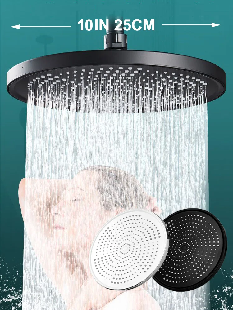 

10-дюймовая большая панель, большой поток, потолочная насадка для душа с наддувом, высокое давление, абс, утолщенный дождевой душ для ванной комнаты