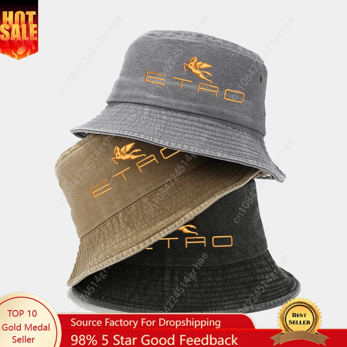 

washed retro sunshade embroidered fisherman hat outdoor fashion accessory, made of polyester fabric