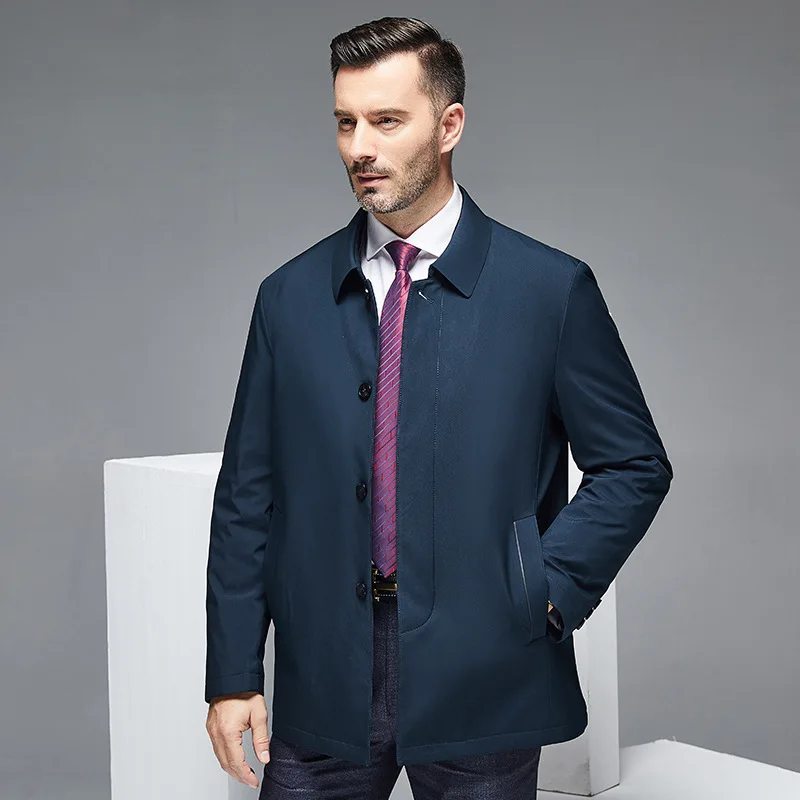 

European Trend Middle Age Men Cotton Jacket Autumn Winter Silk Cotton Coat Fashion Man Light Warm Cotton-Padded Daily Clothing