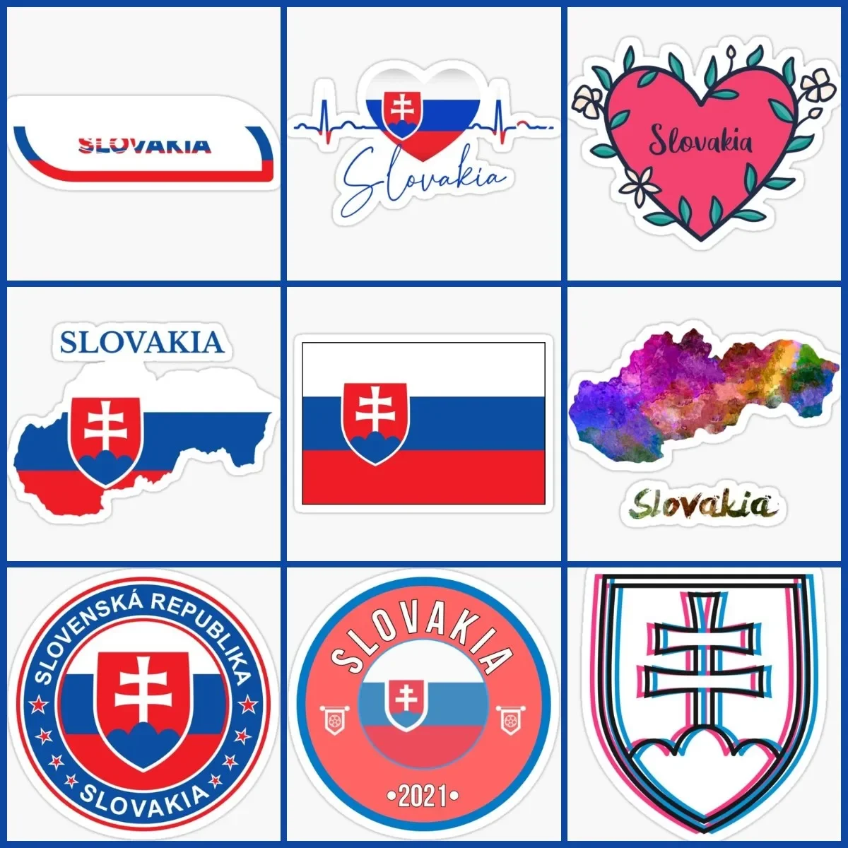 

Slovak Flag Map Creativity Sticker Motorcycle Laptop Window Accessories Truck Wall Van Bicycle Helmet Racing Decals Customizable