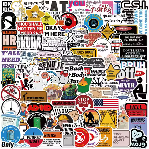 100Pcs Funny Cartoon Meme Stickers For Phone Laptop Suitcase Notebook Skateboard Waterproof Sticker