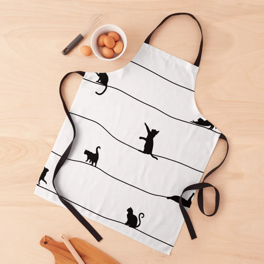 

black cats playing Apron professional hairdresser apron kitchen wear