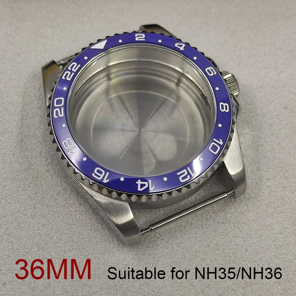 

36MM Case Sapphire Glass SUB Stainless Steel Case Suitable for NH35/NH36/4R/7S Movement Watch Accessories