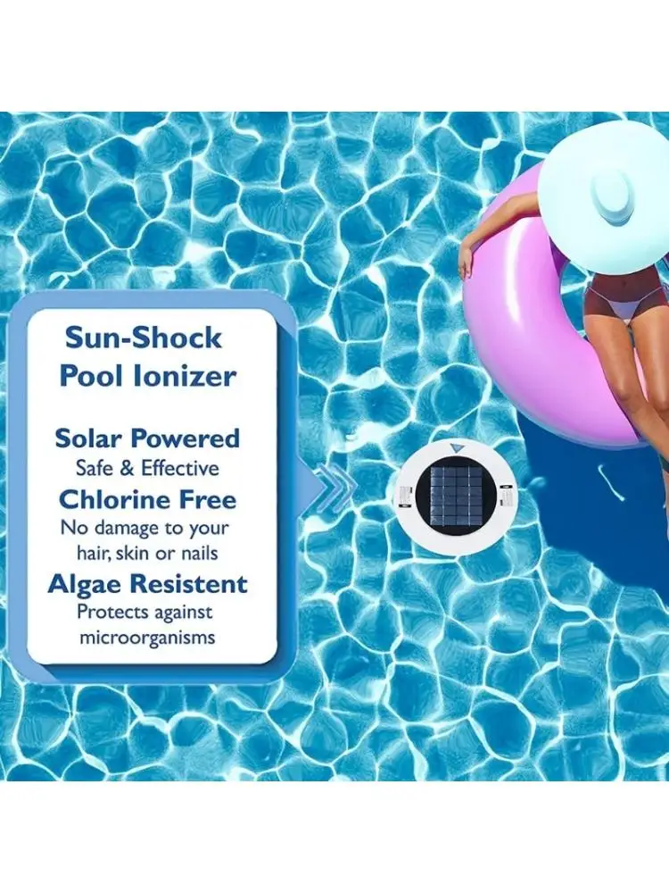 

Automatic Floating Pool Cleaner Solar Pool Ionizer Swimming Pool Purifiers Water Processor for Spa Hot Tubs Enduring