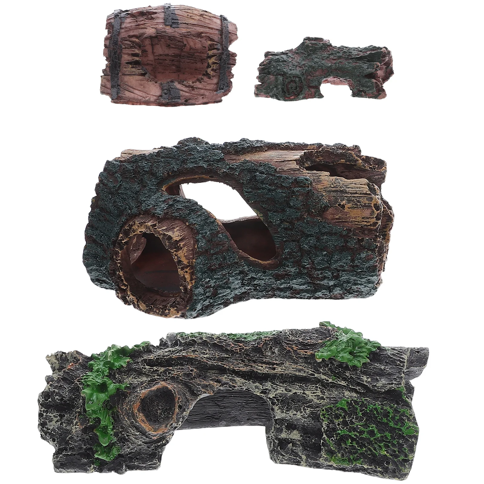 

4Pcs Aquarium Driftwood Resin Fish Tank Decoration Assorted Shapes Freshwater Hideout Landscaping Pieces Driftwood