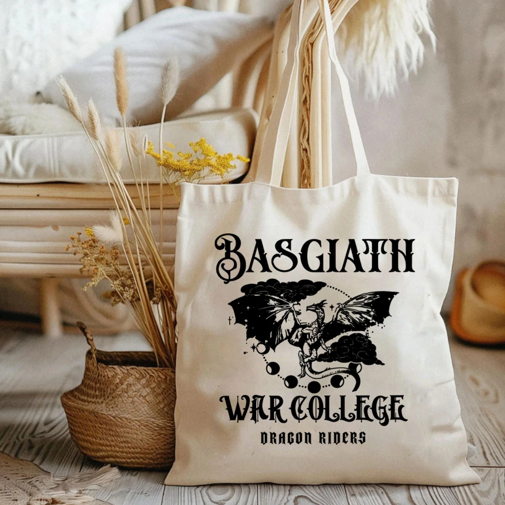 Dragon Rider Violet Sorrengail Xaden Riorson Fantasy Bookish Tote Bags Basgiath War College Ladies Shopping HandBags Books Lover