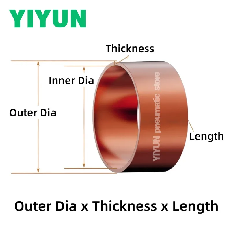 Pure Copper Bushing Ferrule Sleeve Sleeves OD 3-20mm x Length 10-50mm for Chisel Carving Knife Handle DIY Hardware Accessories
