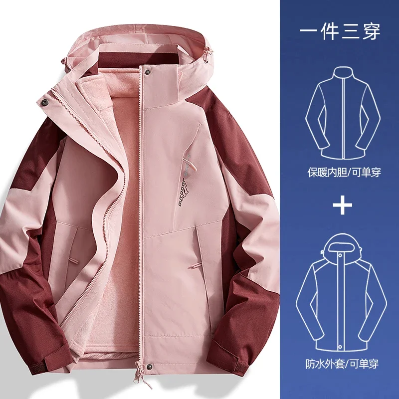 Casual Winter Parkas Two-pieces Sets 3 in 1 Good Quality Men Slim Jackets Men Winter Hooded Jackets Fleece Parkas Male Outwear