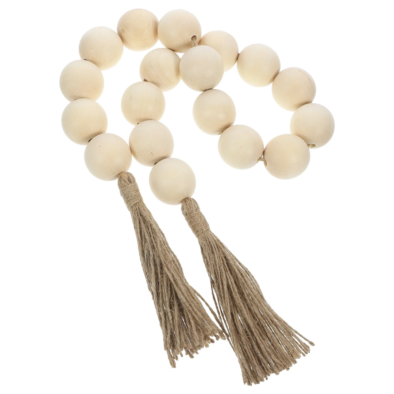 

Wood Bead Garland Tassel Natural Wooden Beads Rustic Farmhouse Home Decor Hanging Ornament Wood Bead Garland with Tassels