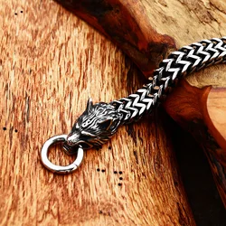 BEIER 2024 New Arrival Stainless Steel Titanium Steel Wolf Heads Bracelets Men's Bangle Cool Fashion Jewelry Gift