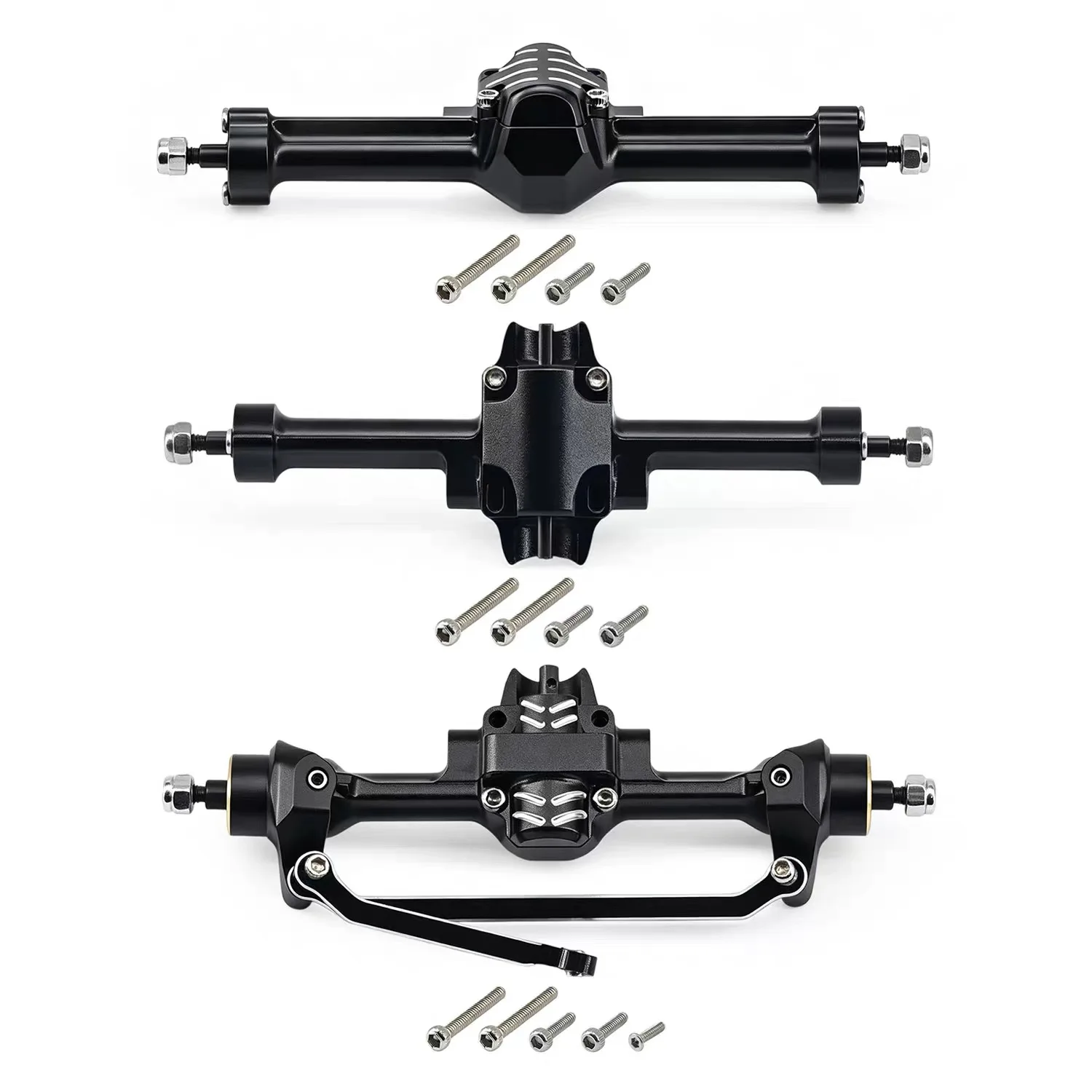 Aluminum Front/Center/Rear Wider +4mm Axle with Brass Kunckles/Steering Link/Gear/Bearing/CVD Whole Set for SCX30 Cars
