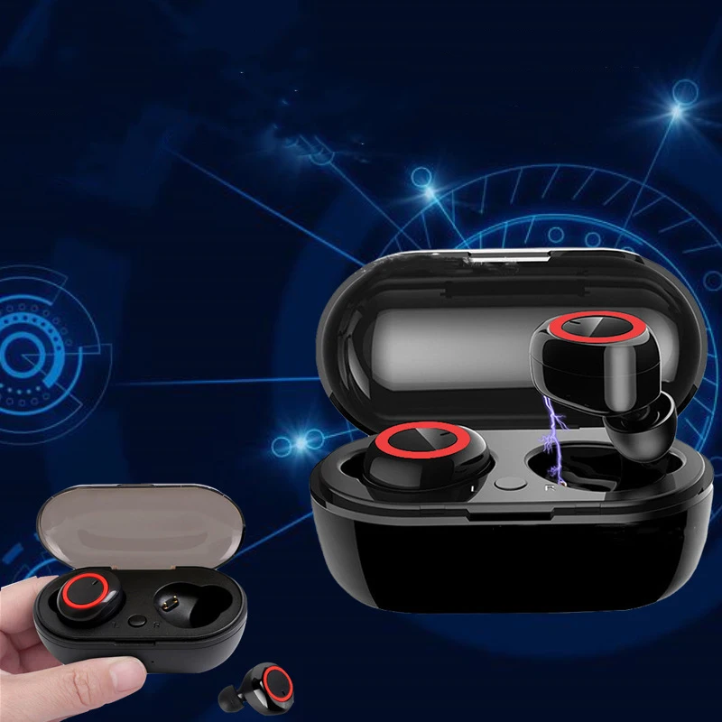 سماعات Y50 TWS مع ميكروفون ، بلوتوث لاسلكية ، سماعات رأس ، ستيريو ، جميع الهواتف الذكية ، جديدة