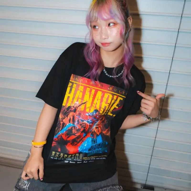 تي شيرت جديد للذكرى العاشرة من Hanabie مقاس XL أسود #1