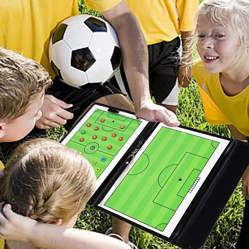 Football Strategy Board Folding Soccer Training Equipment With Pen Coaching Strategy Guiding Board Coaching Tool For Football