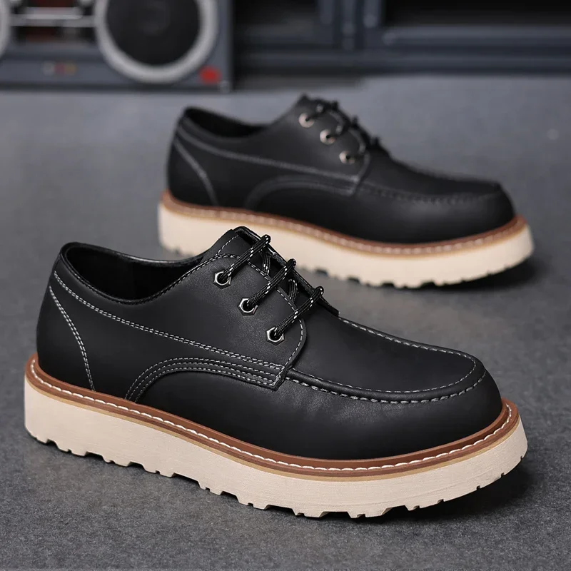 Men Casual Shoes outdoor lace up fashion Leather Shoe outdoor Shoes Zapatos Casuales Hombres oxfords Men leather Shoes