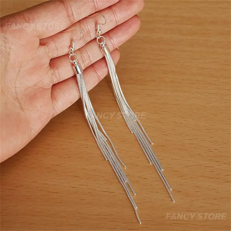 1~10PAIRS Extra Long Ear Wire Exquisite Workmanship Opp Pack Ear Line Popular Jewelry Earrings Simple Fashion Silver