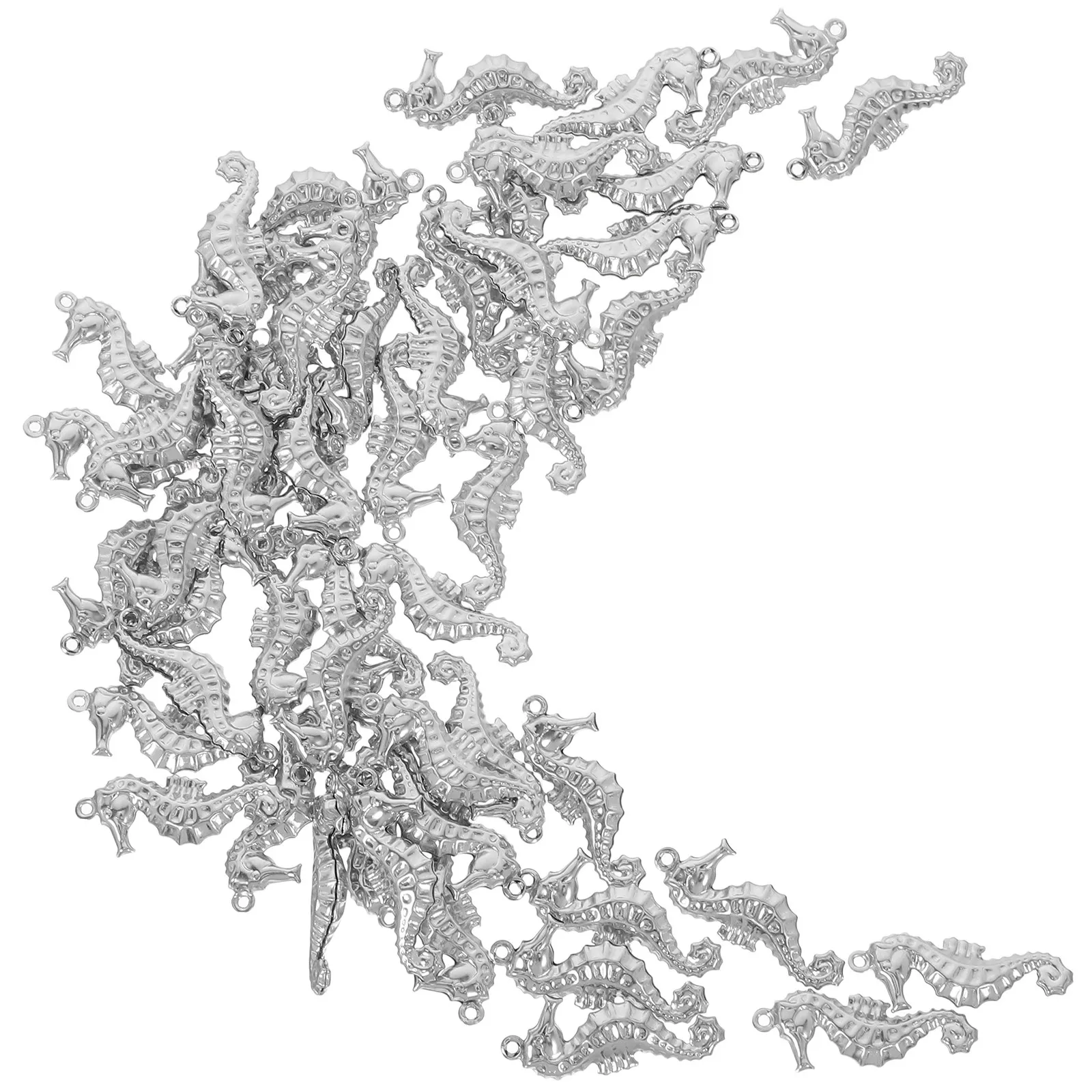 

50Pcs Sea Horse Pendant Beads Stainless Charm for Jewelry Making DIY Necklaces Bracelets Beach Summer Accessories