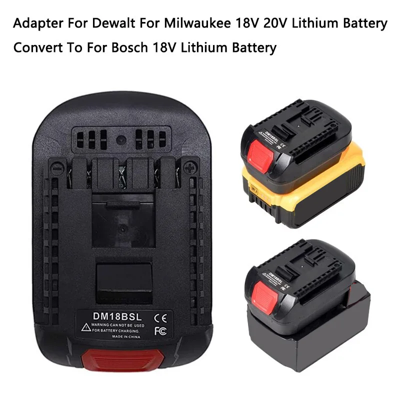 Adapter Converter for Dewalt 20V for Milwaukee 18V Li-ion Battery Converted To for Bosch 18V Lithium-ion Power Tool Use