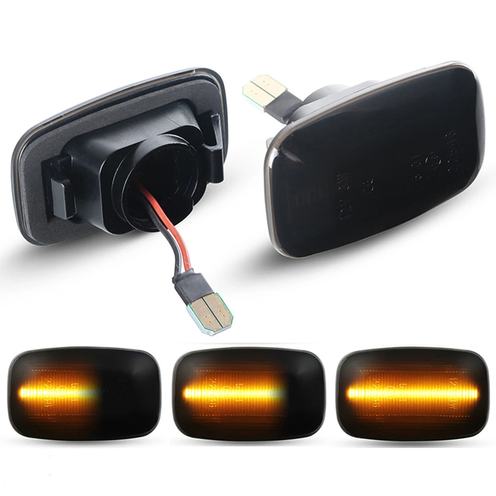 

2Pcs Dynamic LED Side Marker fender Lights Flowing Turn Signal Light for Toyota Land cruiser Landcruiser 70 80 100 Series