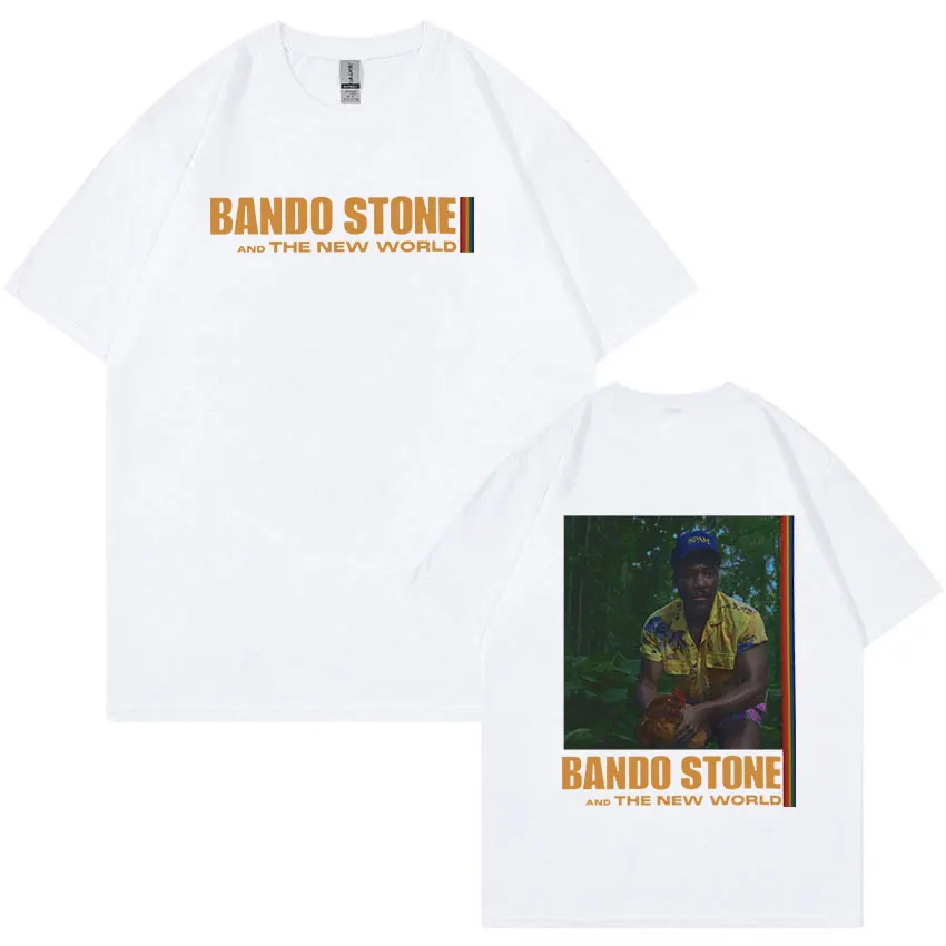 Childish Gambino Bando Stone and The New World Graphic T Shirts Men's Hip Hop Vintage Cotton Short Sleeve T-shirt Y2k Streetwear