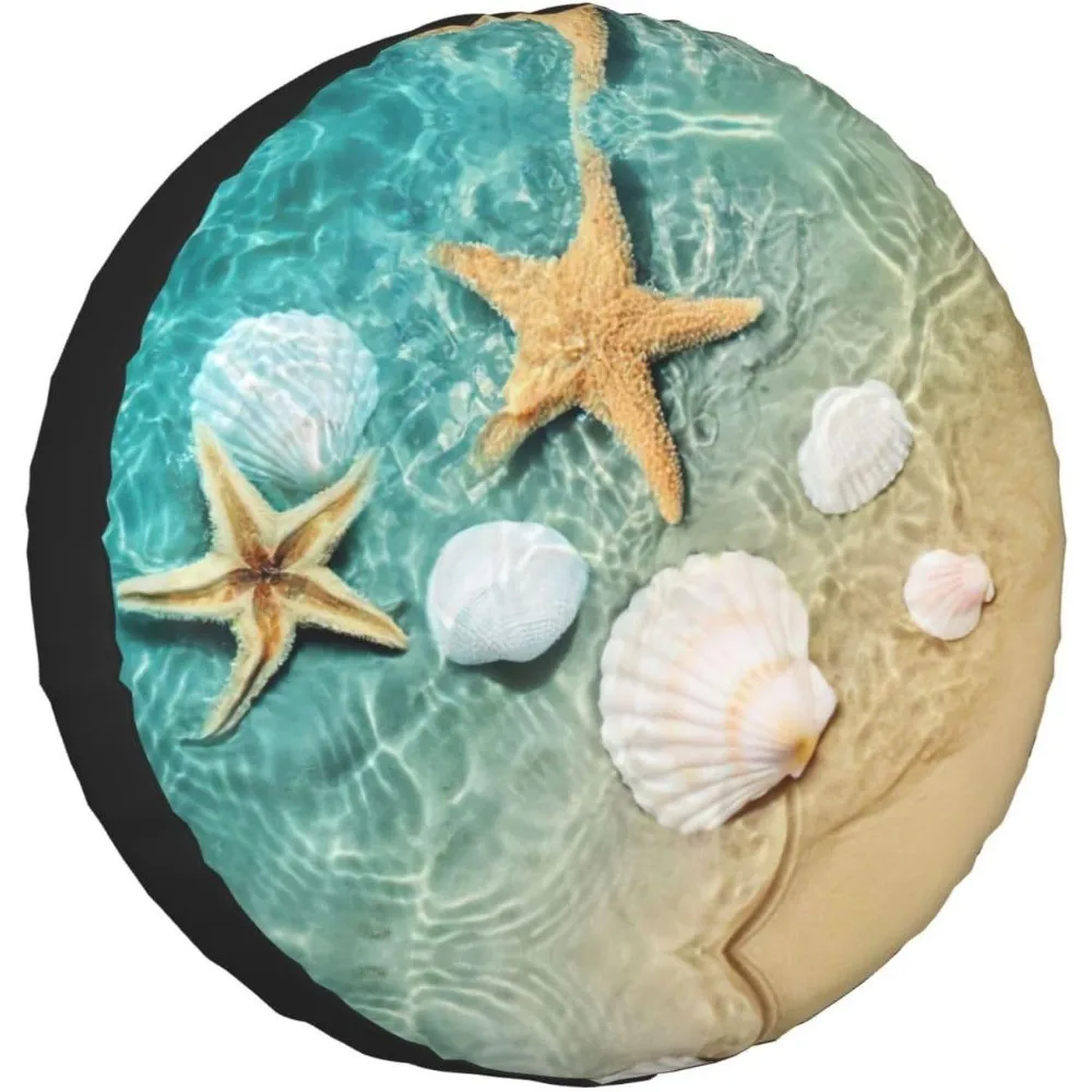 Starfish Seashell Beach Reserveradabdeckung, wasserdicht, für SUV, LKW, Wohnmobil, Rad, Schutz, nautische Dekoration