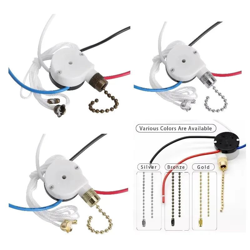 208S1 3 4 Wire Home Fan Speed Control Replacement Pull Cord Chain Switch 3A 6A Good Quality