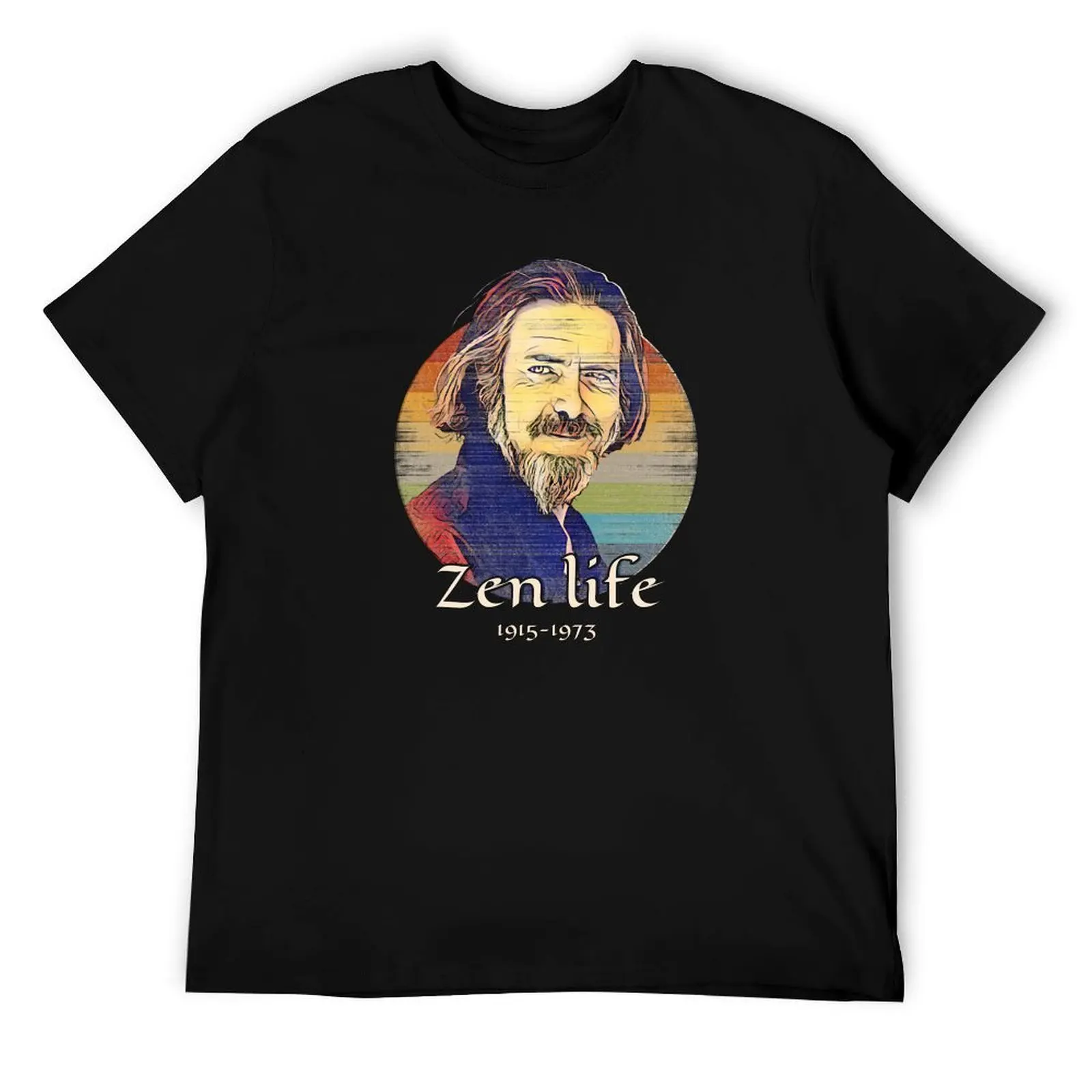 

Alan Watts Zen Life_ Retro Sunset T-Shirt t shirts for man pack cotton t shirt man casual man t shirt heavy cotton T-Shirt