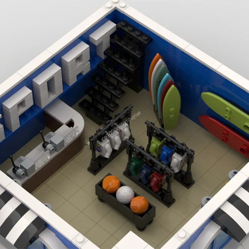 MOC Modular Sport Store - Display for Set 10282 City Street View Model Building Block Creative Kids Bricks Toys Educational Gift