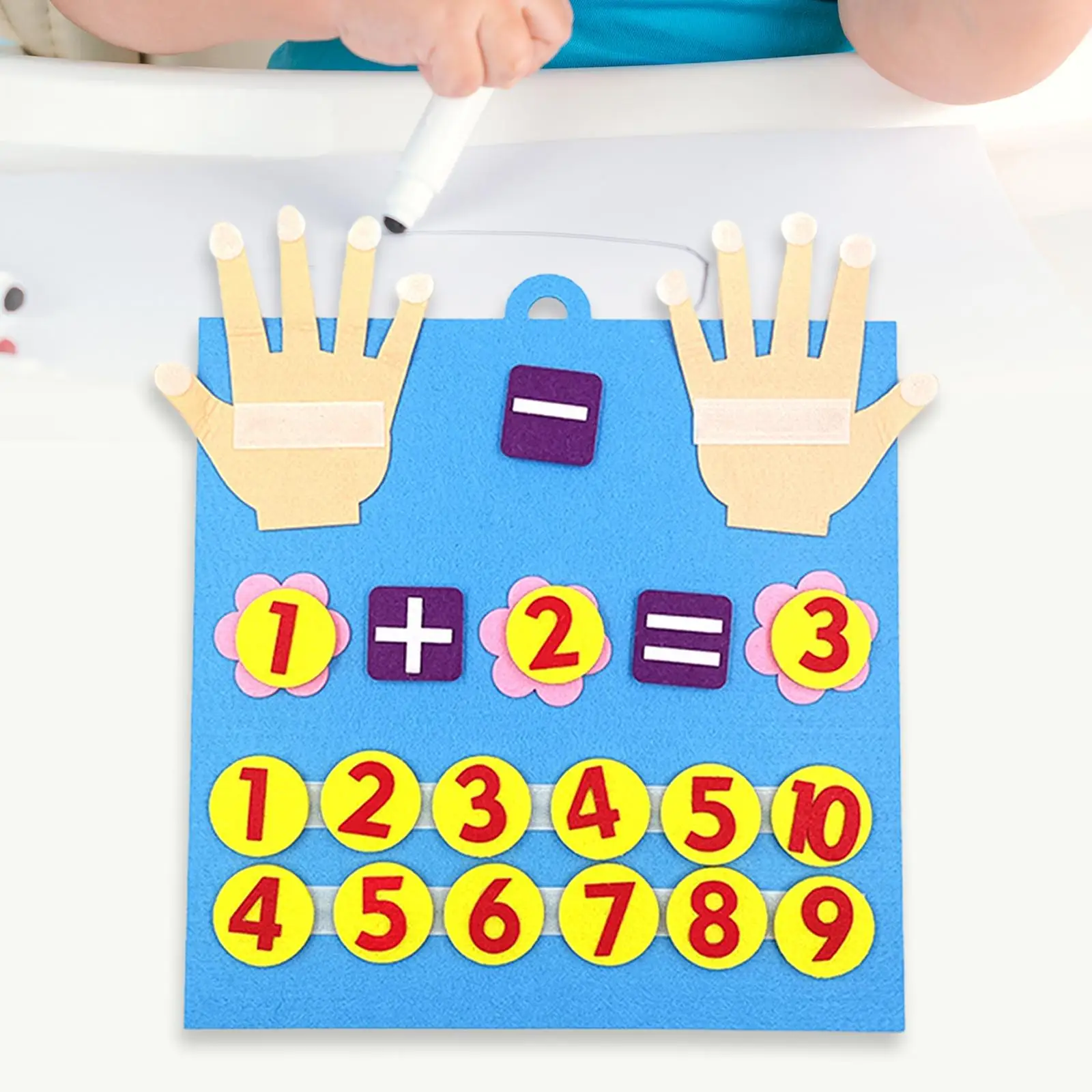 Giocattolo matematico con numeri a mano in feltro, giocattoli per l'educazione precoce, ausilio didattico per addizioni e sottrazioni di giochi per bambini piccoli